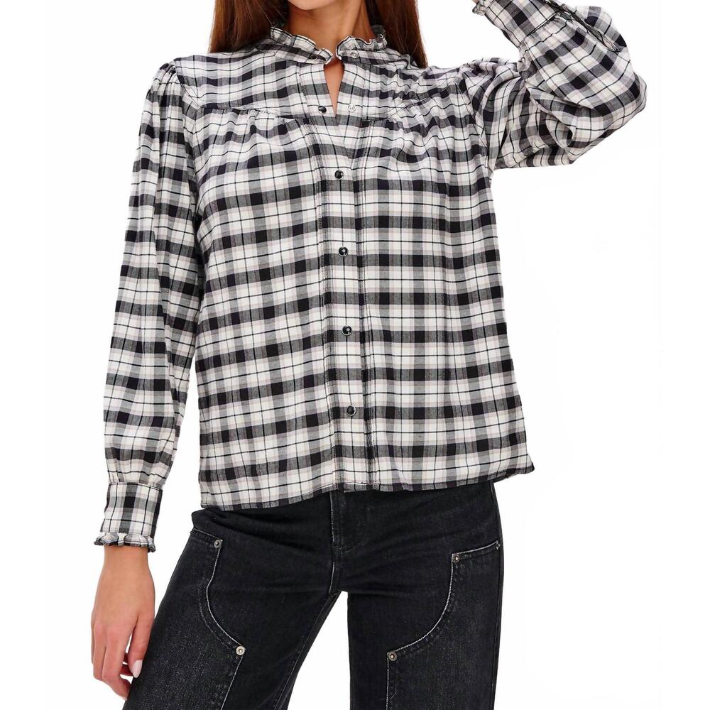 NEW RAILS alanna top in ivory smoke onyx